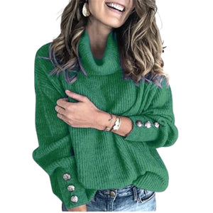 Evadne | Women's Ribbed Cowl-Neck Button-Cuff Jumper — view 2
