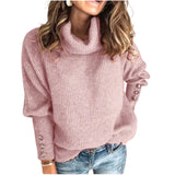 Evadne | Women's Ribbed Cowl-Neck Button-Cuff Jumper — view 4