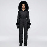 Olwen | Women's Slim-Fit Quilted Ski Jumpsuit with Adjustable Belt — view 4