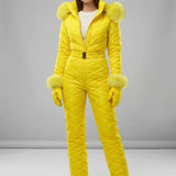 Olwen | Women's Slim-Fit Quilted Ski Jumpsuit with Adjustable Belt — view 6