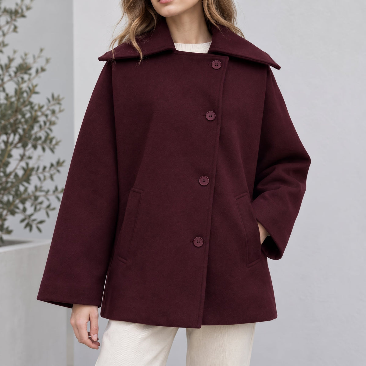Elvara | Women's Oversized Longline Cocoon Notch-Collar Winter Coat — view 3