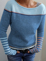 Tavitha | Women's Striped Boat Neck Knitted Jumper — view 11
