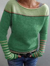 Tavitha | Women's Striped Boat Neck Knitted Jumper — view 12