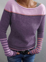 Tavitha | Women's Striped Boat Neck Knitted Jumper — view 13