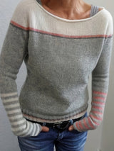 Tavitha | Women's Striped Boat Neck Knitted Jumper — view 2