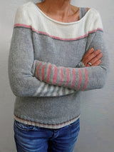 Tavitha | Women's Striped Boat Neck Knitted Jumper — view 3