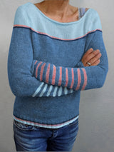 Tavitha | Women's Striped Boat Neck Knitted Jumper — view 5