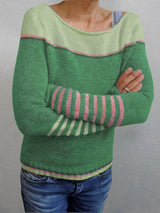 Tavitha | Women's Striped Boat Neck Knitted Jumper — view 7