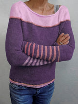 Tavitha | Women's Striped Boat Neck Knitted Jumper — view 9