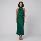 Women's Satin Halter Neck Christmas Party Maxi Dress — view 6
