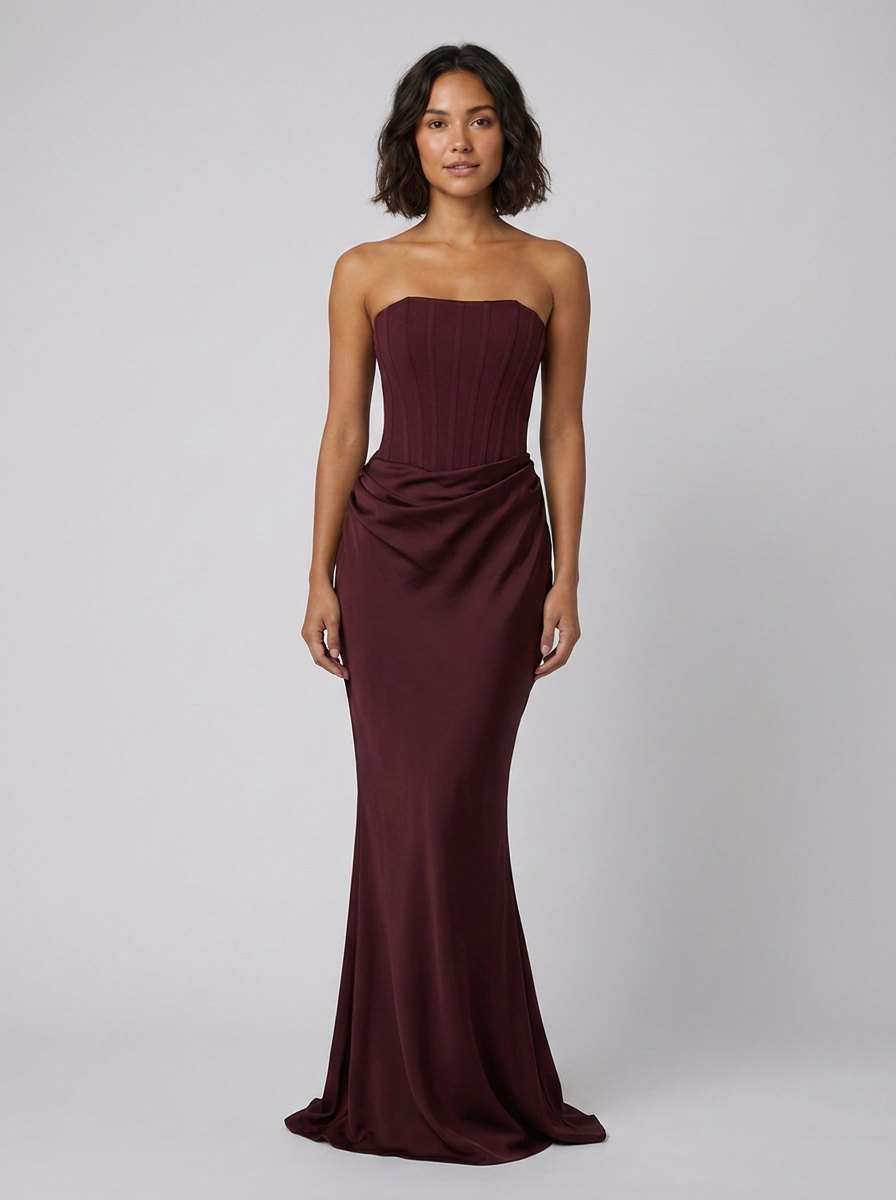 Women's Strapless Corset Christmas Party Maxi Dress — view 1