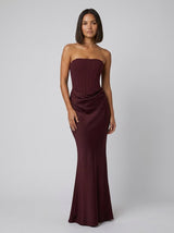 Women's Strapless Corset Christmas Party Maxi Dress — view 6