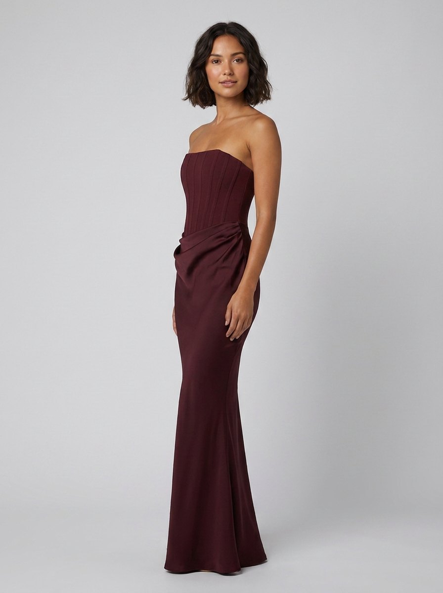 Women's Strapless Corset Christmas Party Maxi Dress — view 2