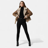 Women's Suede Faux-Shearling Belted Aviator Jacket | Winter — view 3