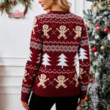Mirabelle | Women's Red Christmas Jumper – Crew Neck Festive Pattern — view 2