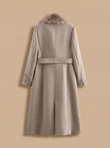 Ivy | Belted Faux Fur Collar Longline Coat — view 2