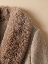 Ivy | Belted Faux Fur Collar Longline Coat — view 6