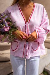 Maristelle | Women's Ruffle Tie-Neck Blouse — view 5