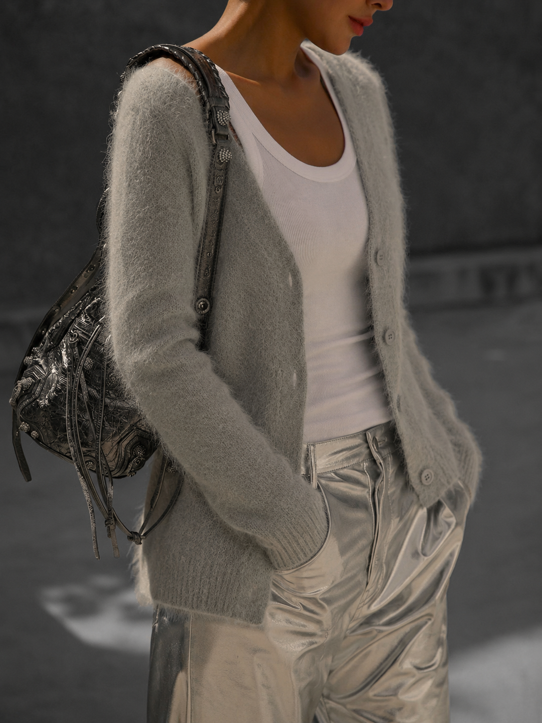 Mara | Women's Oversized Button-Up Cardigan — view 3