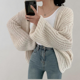 Maëlys | Women's Chunky Knit Balloon Sleeve Cardigan — view 2