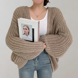 Maëlys | Women's Chunky Knit Balloon Sleeve Cardigan — view 3