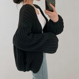 Maëlys | Women's Chunky Knit Balloon Sleeve Cardigan — view 5