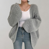 Maëlys | Women's Chunky Knit Balloon Sleeve Cardigan — view 6