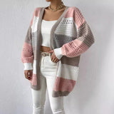 Elowen | Women's Colour-Block Pointelle Cardigan — view 2