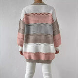 Elowen | Women's Colour-Block Pointelle Cardigan — view 3