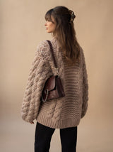 Ambrose | Women's Chunky Cable Knit Oversized Dropped-Shoulder Jumper — view 2