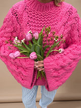 Ambrose | Women's Chunky Cable Knit Oversized Dropped-Shoulder Jumper — view 5