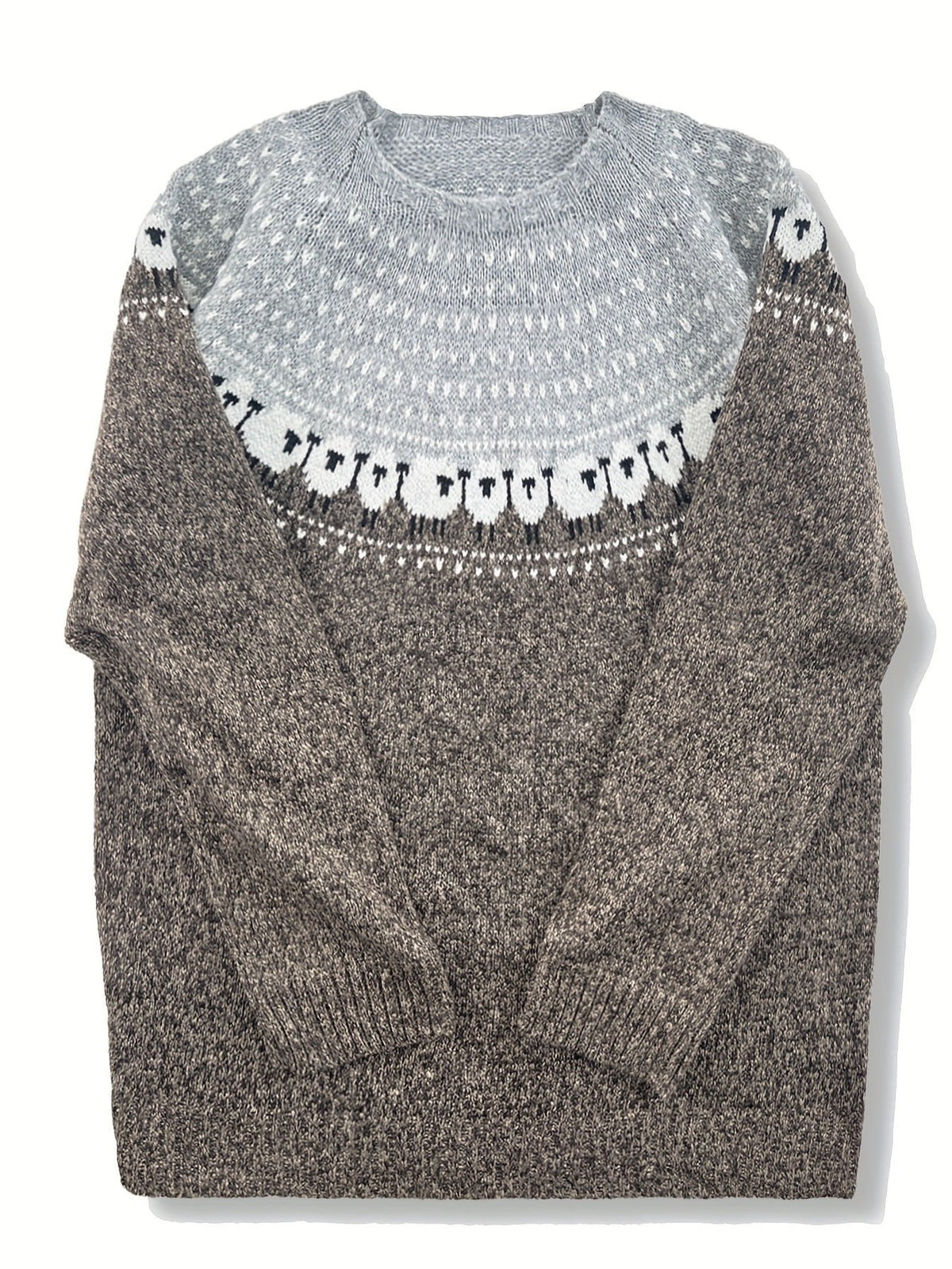 Rosamunde | Women's Fair Isle Sheep Jacquard Knit Jumper — view 2