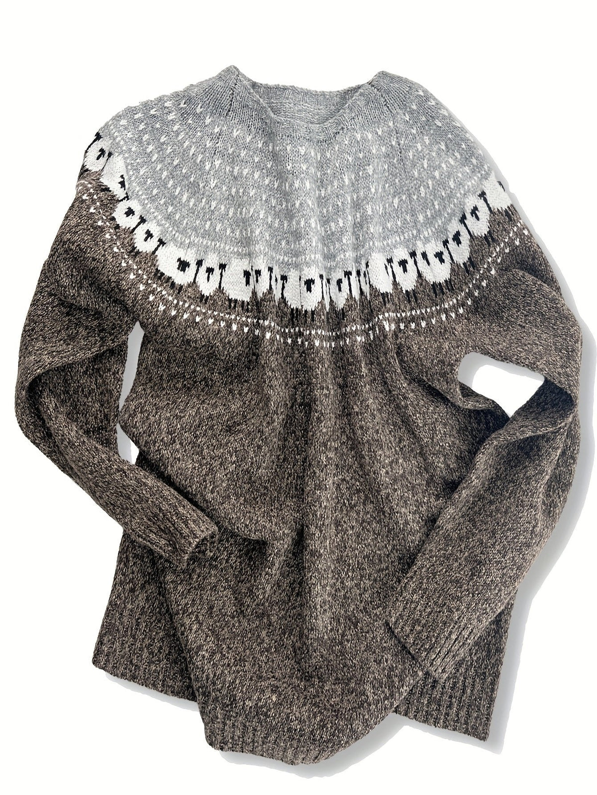 Rosamunde | Women's Fair Isle Sheep Jacquard Knit Jumper — view 3