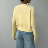 Évarielle | Women's Cropped Button Knit Cardigan — view 11