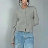 Évarielle | Women's Cropped Button Knit Cardigan — view 13