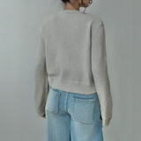Évarielle | Women's Cropped Button Knit Cardigan — view 14