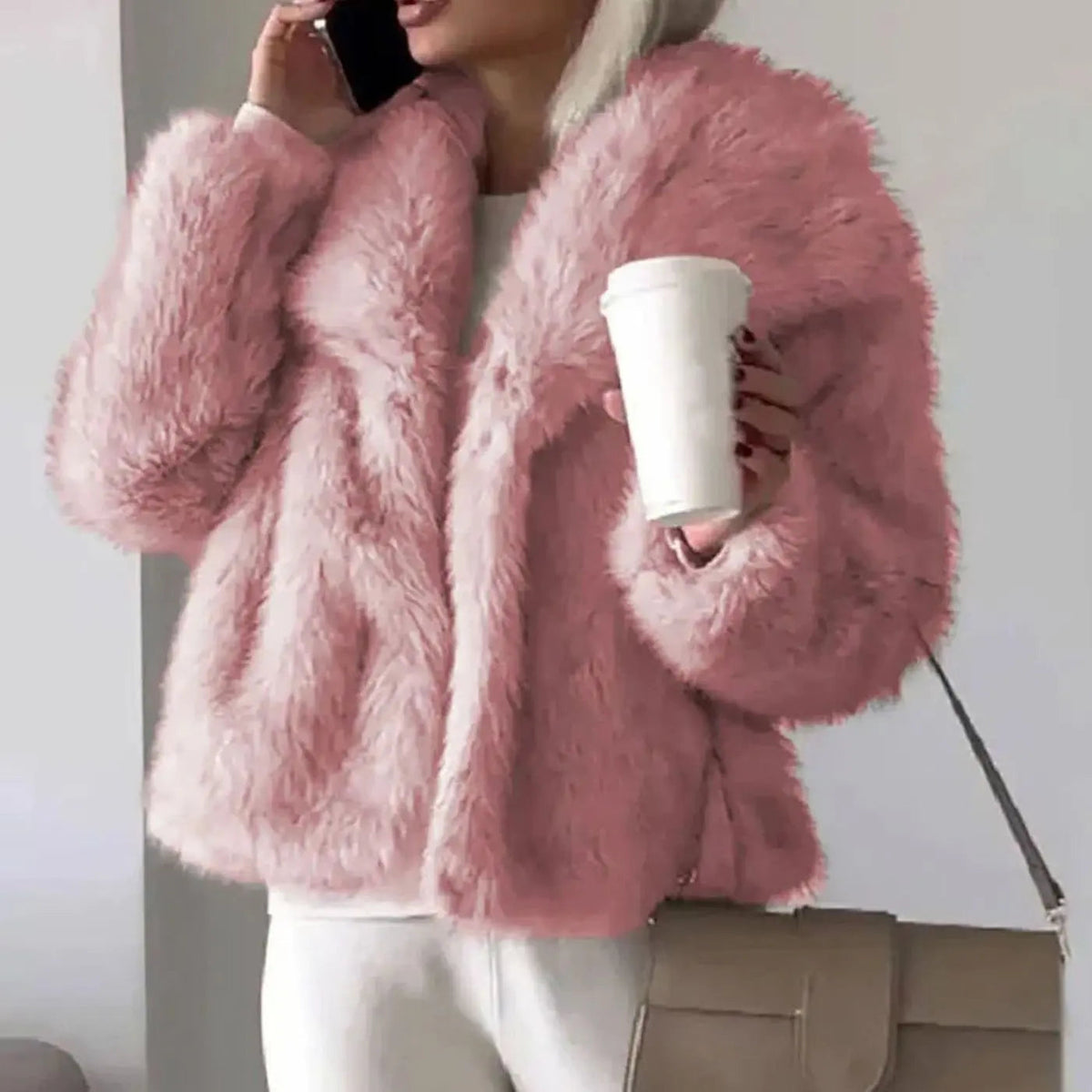 Romy | Women's Cropped Faux Fur Jacket — view 1