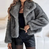 Romy | Women's Cropped Faux Fur Jacket — view 4