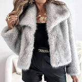 Romy | Women's Cropped Faux Fur Jacket — view 5