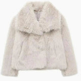 Romy | Women's Cropped Faux Fur Jacket — view 7
