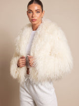 Wilhelmina | Cropped Teddy-Style Faux Fur Coat — view 11