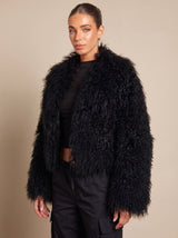 Wilhelmina | Cropped Teddy-Style Faux Fur Coat — view 2