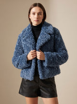 Wilhelmina | Cropped Teddy-Style Faux Fur Coat — view 4