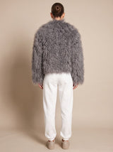Wilhelmina | Cropped Teddy-Style Faux Fur Coat — view 8
