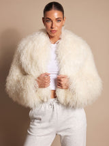 Wilhelmina | Cropped Teddy-Style Faux Fur Coat — view 9