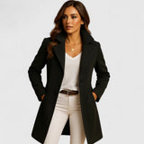 Women's Longline Tailored Notch Lapel Button Front Coat — view 2