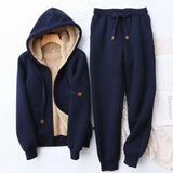 Nerisse | Women's Fleece-Lined Relaxed-Fit Winter Hoodie & Jogger Tracksuit Set — view 3