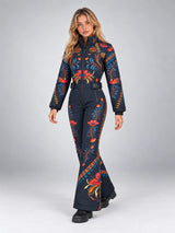 Liesl | Women's Floral Ski Jumpsuit with Stand Collar – Slim-Fit One-Piece — view 2