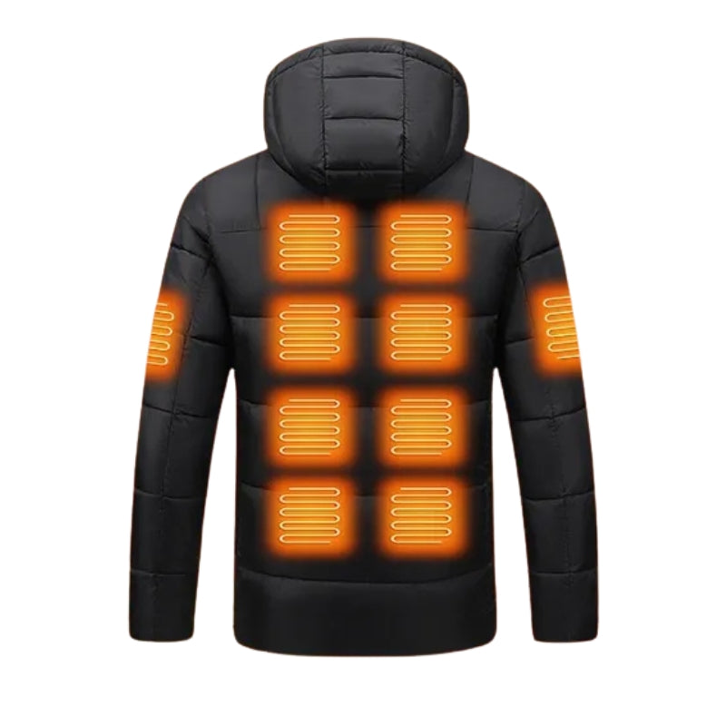 Ffion | Women's Heated Puffer Jacket with Detachable Hood & Two-Tone Yoke — view 3