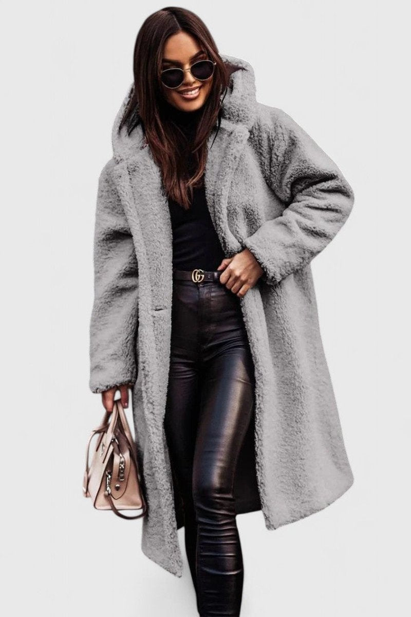 Winnifred | Women's Longline Teddy Fleece Oversized Coat — view 3